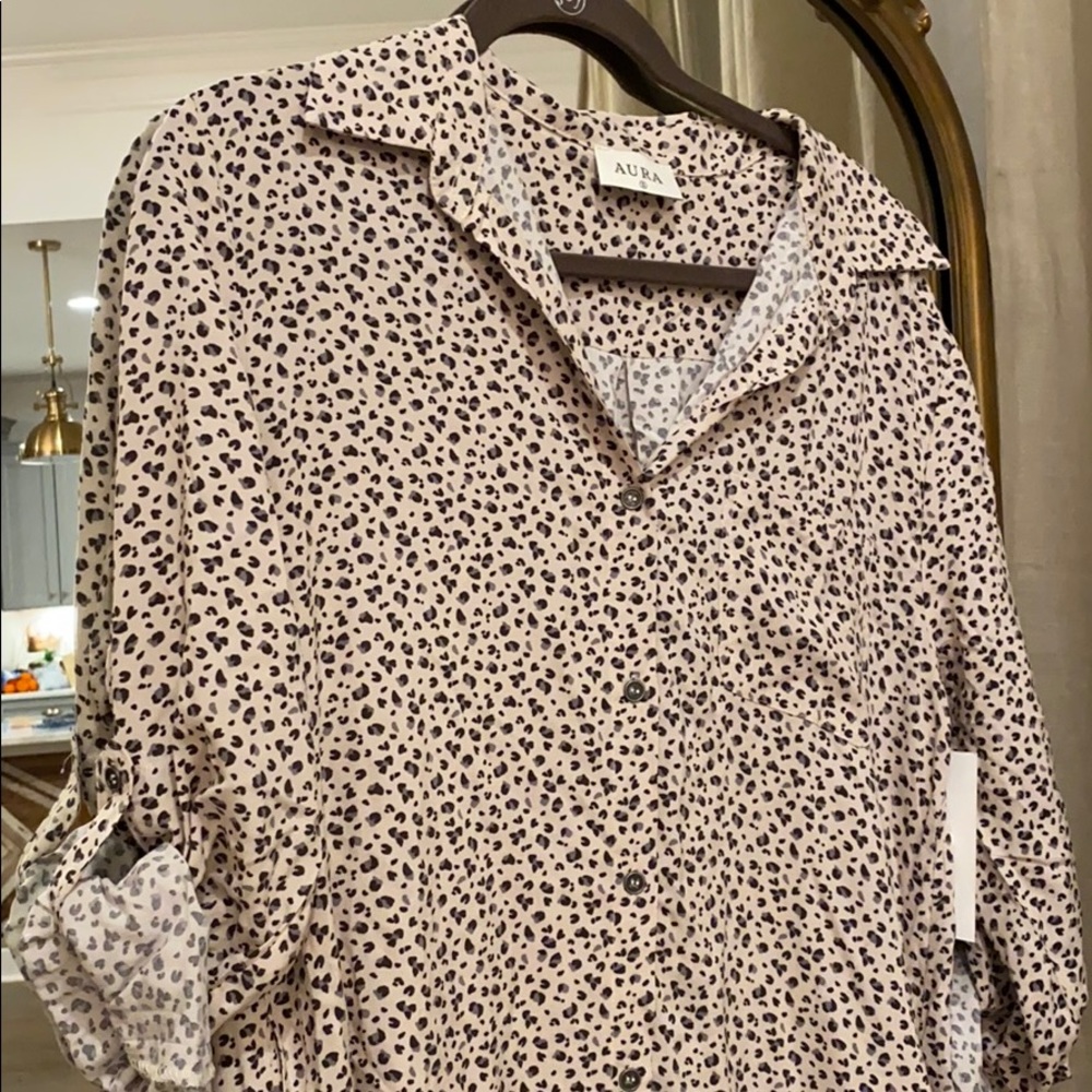 Button down cheetah midi dress